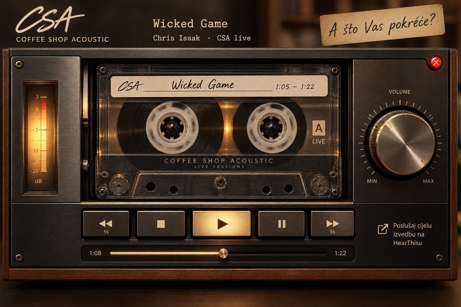 Vintage kazetofon Coffee Shop Acoustic
